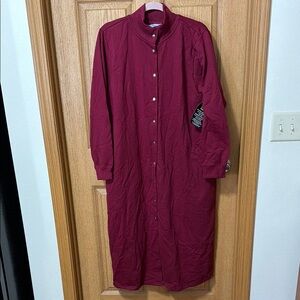 Only Necessities long Plus Size 18 20 L Snap Sweatshirt Robe Woman Within